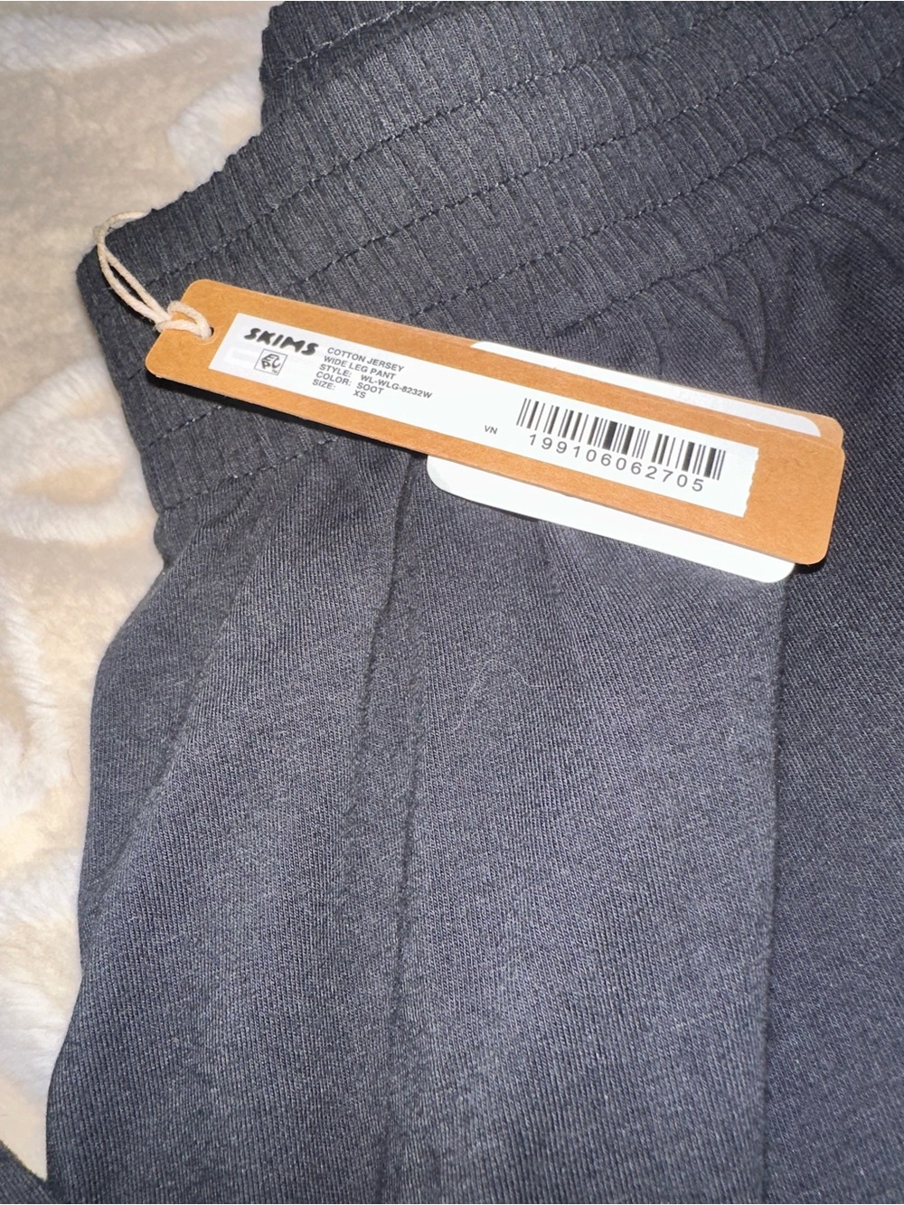 SKIMS Black Soot Cotton Jersey Wide Leg Pant - NWT XS - Picture 3 of 5
